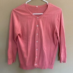 Muji Women's Coral Cardigan Sweater